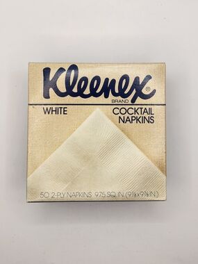 Vintage 1981 Kleenex‎ Cocktail Napkins White 2 ply